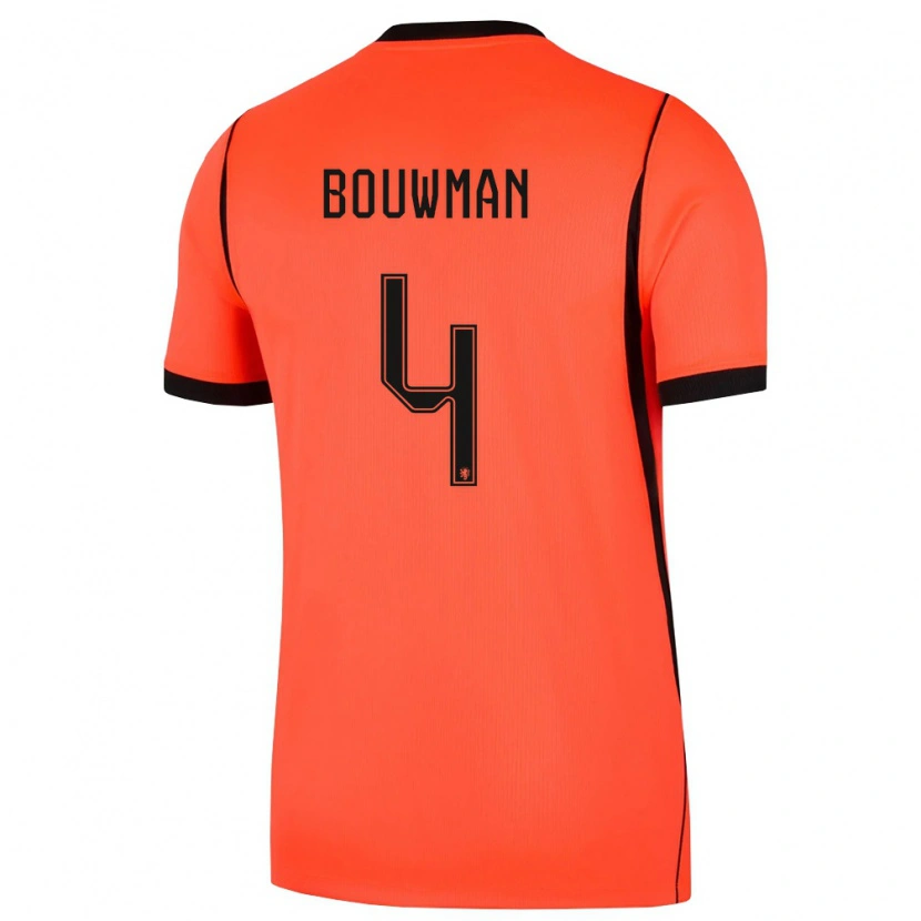Danxen Dětské Nizozemsko Aaron Bouwman #4 Oranžová Černá Domů Hráčské Dresy 26-28 Dres