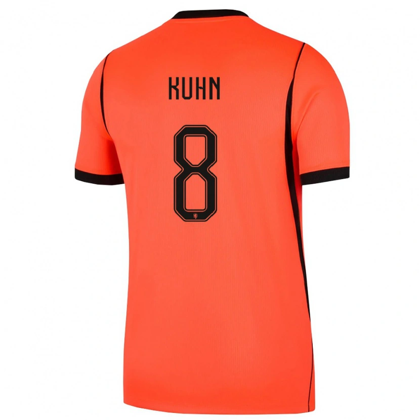 Danxen Dětské Nizozemsko Wessel Kuhn #8 Oranžová Černá Domů Hráčské Dresy 26-28 Dres