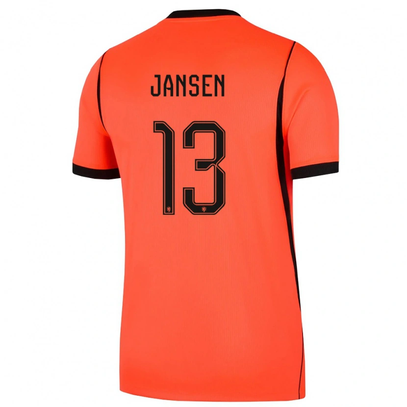 Danxen Dětské Nizozemsko Renate Jansen #13 Oranžová Černá Domů Hráčské Dresy 26-28 Dres