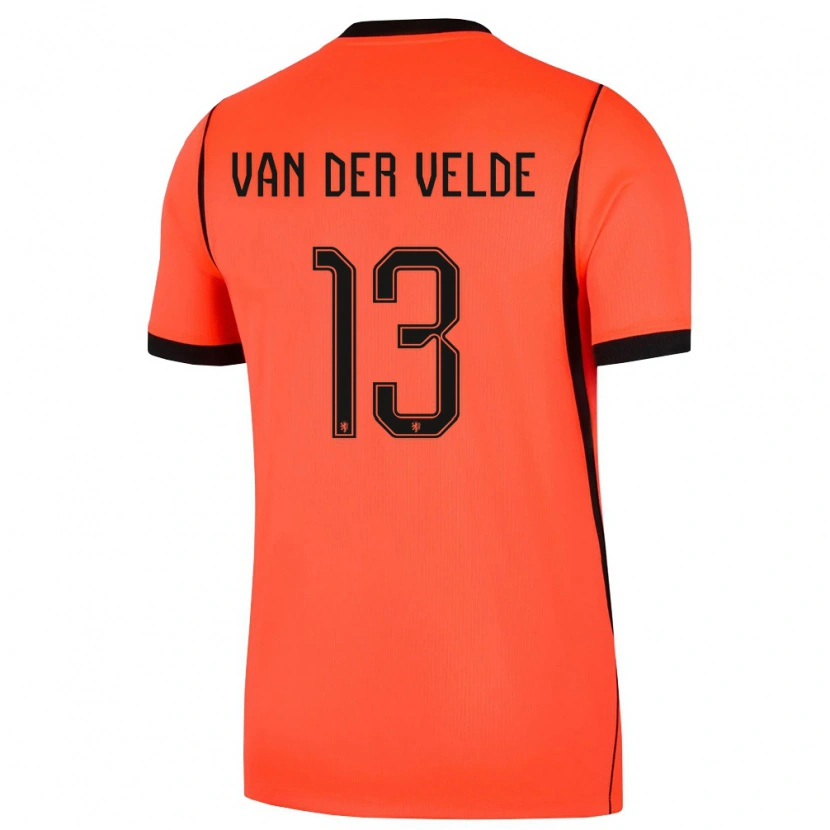 Danxen Dětské Nizozemsko Yordi Van Der Velde #13 Oranžová Černá Domů Hráčské Dresy 26-28 Dres