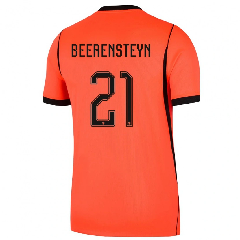 Danxen Dětské Nizozemsko Lineth Beerensteyn #21 Oranžová Černá Domů Hráčské Dresy 26-28 Dres
