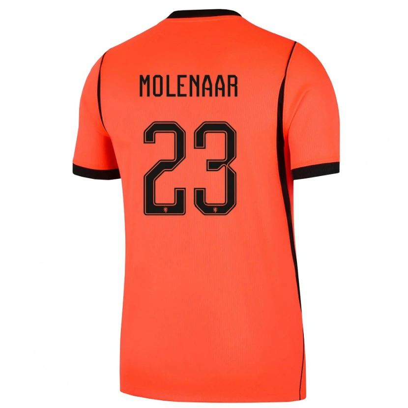 Danxen Dětské Nizozemsko Finn Molenaar #23 Oranžová Černá Domů Hráčské Dresy 26-28 Dres