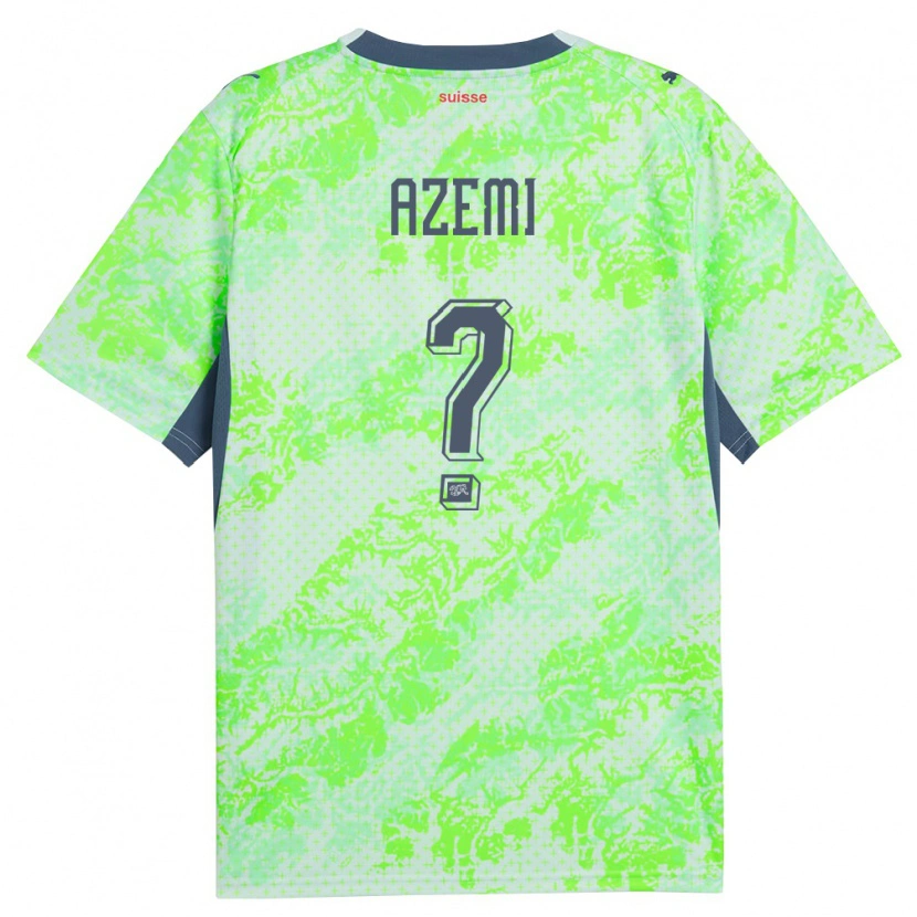Danxen Dětské Švýcarsko Altin Azemi #0 Zelená Námořnická Daleko Hráčské Dresy 26-28 Dres