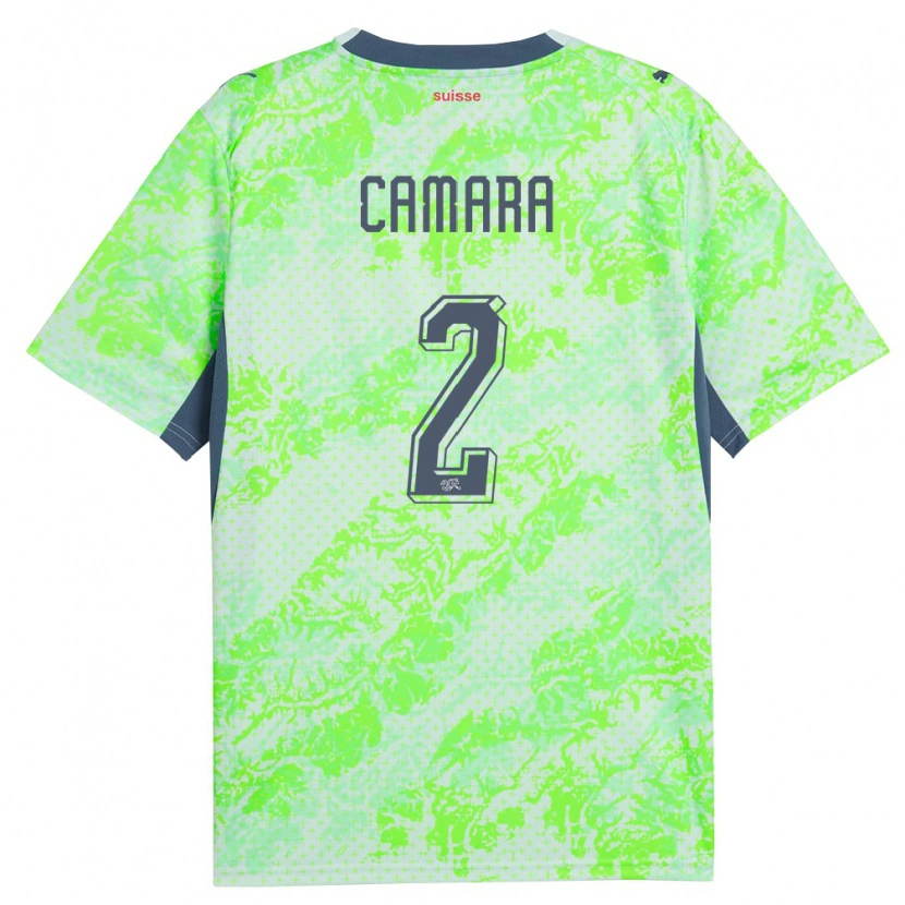 Danxen Dětské Švýcarsko Sambou Camara #2 Zelená Námořnická Daleko Hráčské Dresy 26-28 Dres