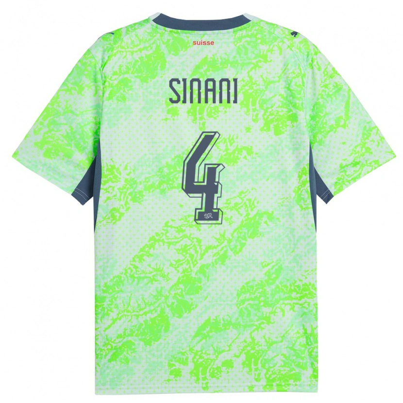 Danxen Dětské Švýcarsko Miran Sinani #4 Zelená Námořnická Daleko Hráčské Dresy 26-28 Dres