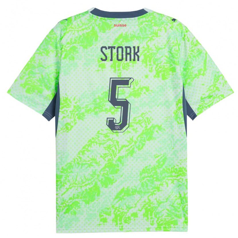 Danxen Dětské Švýcarsko Gian Stork #5 Zelená Námořnická Daleko Hráčské Dresy 26-28 Dres