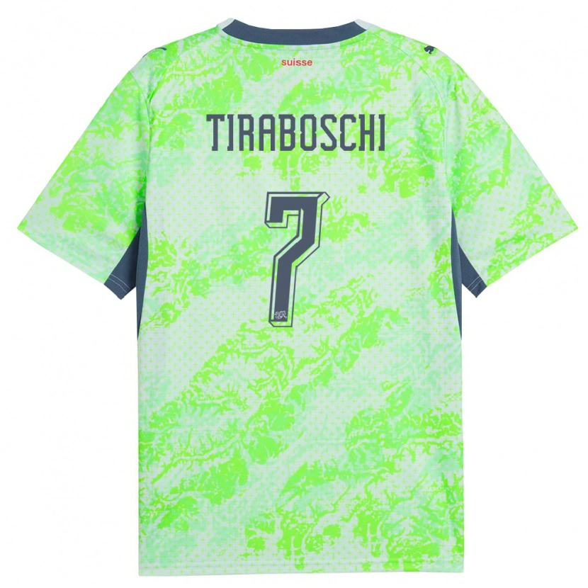 Danxen Dětské Švýcarsko Ian Tiraboschi #7 Zelená Námořnická Daleko Hráčské Dresy 26-28 Dres