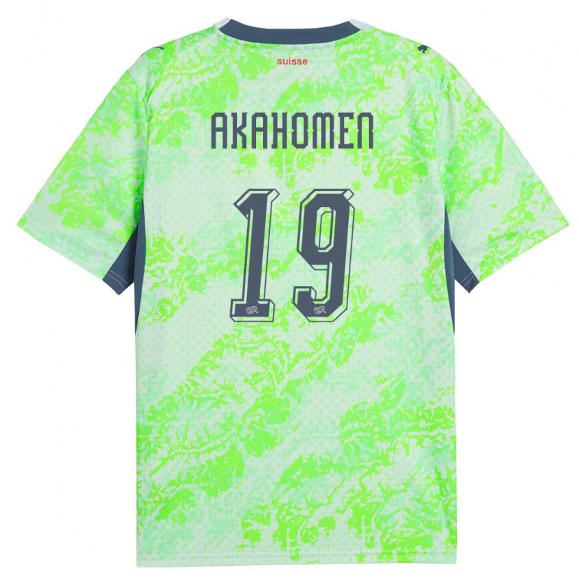 Danxen Dětské Švýcarsko Marvin Akahomen #19 Zelená Námořnická Daleko Hráčské Dresy 26-28 Dres