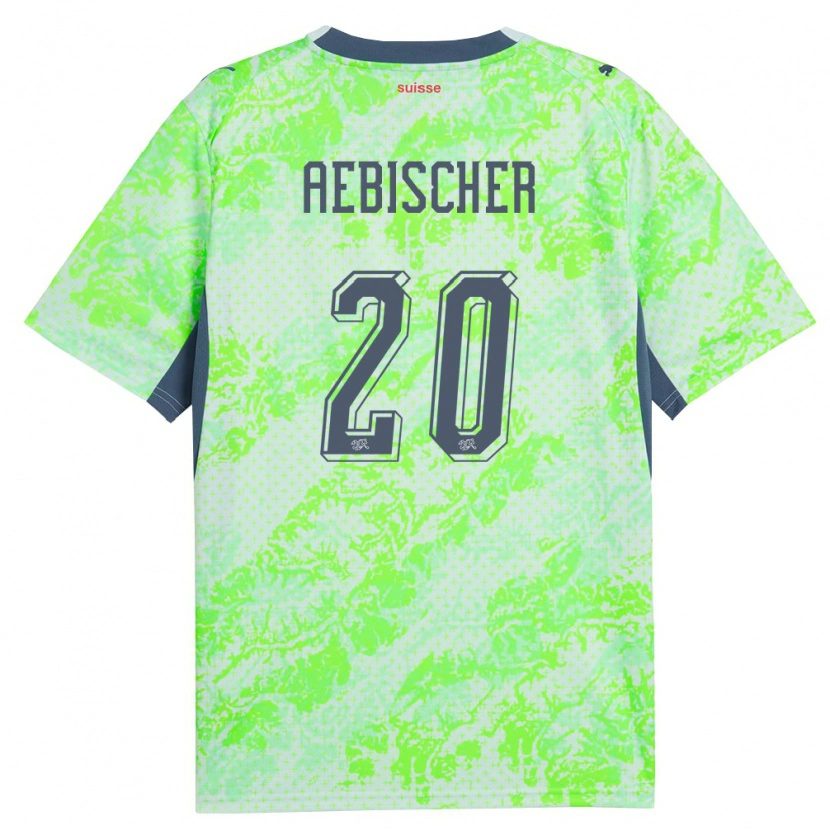 Danxen Dětské Švýcarsko Michel Aebischer #20 Zelená Námořnická Daleko Hráčské Dresy 26-28 Dres