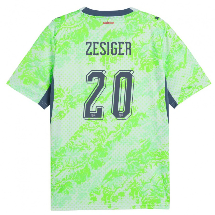 Danxen Dětské Švýcarsko Cédric Zesiger #20 Zelená Námořnická Daleko Hráčské Dresy 26-28 Dres
