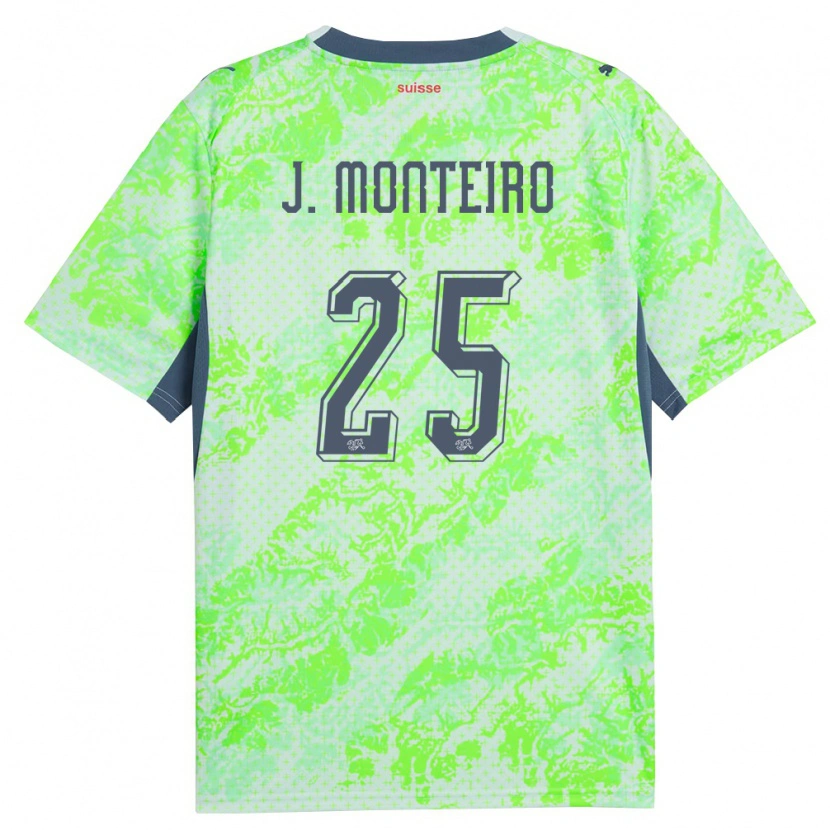 Danxen Dětské Švýcarsko Joël Monteiro #25 Zelená Námořnická Daleko Hráčské Dresy 26-28 Dres