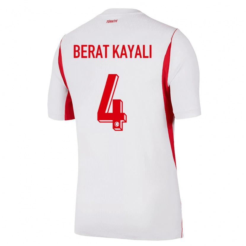 Danxen Dětské Turecko Hasan Berat Kayalı #4 Bílá Červená Vínová Daleko Hráčské Dresy 26-28 Dres