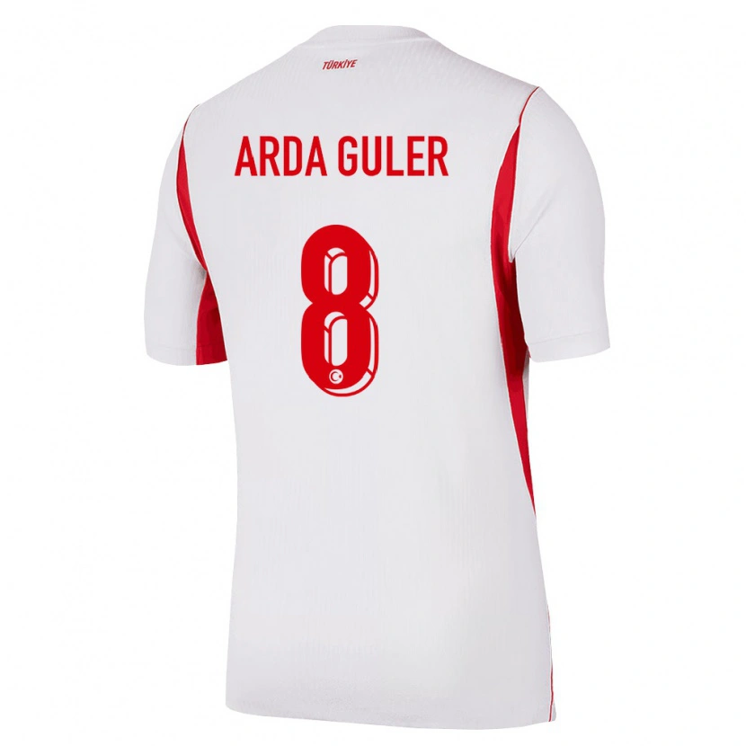 Danxen Dětské Turecko Arda Güler #8 Bílá Červená Vínová Daleko Hráčské Dresy 26-28 Dres