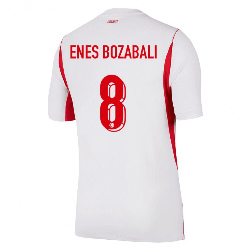 Danxen Dětské Turecko Mustafa Enes Bozabalı #8 Bílá Červená Vínová Daleko Hráčské Dresy 26-28 Dres