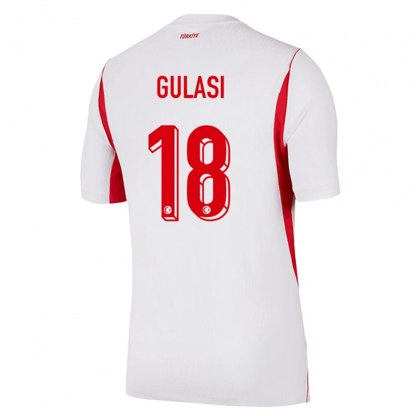 Danxen Dětské Turecko Ayman Gulasi #18 Bílá Červená Vínová Daleko Hráčské Dresy 26-28 Dres