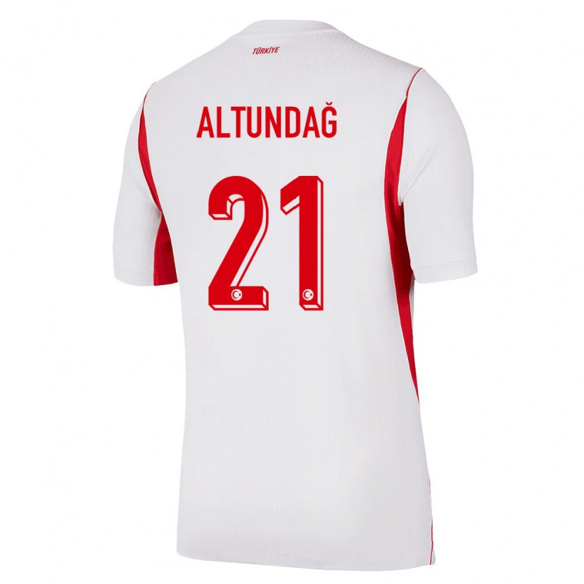 Danxen Dětské Turecko Emirhan Altundağ #21 Bílá Červená Vínová Daleko Hráčské Dresy 26-28 Dres