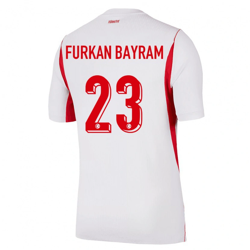 Danxen Dětské Turecko Mert Furkan Bayram #23 Bílá Červená Vínová Daleko Hráčské Dresy 26-28 Dres