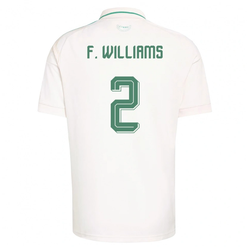 Danxen Dětské Wales Fabian Williams #2 Bílá Hnědá Zelená Daleko Hráčské Dresy 26-28 Dres