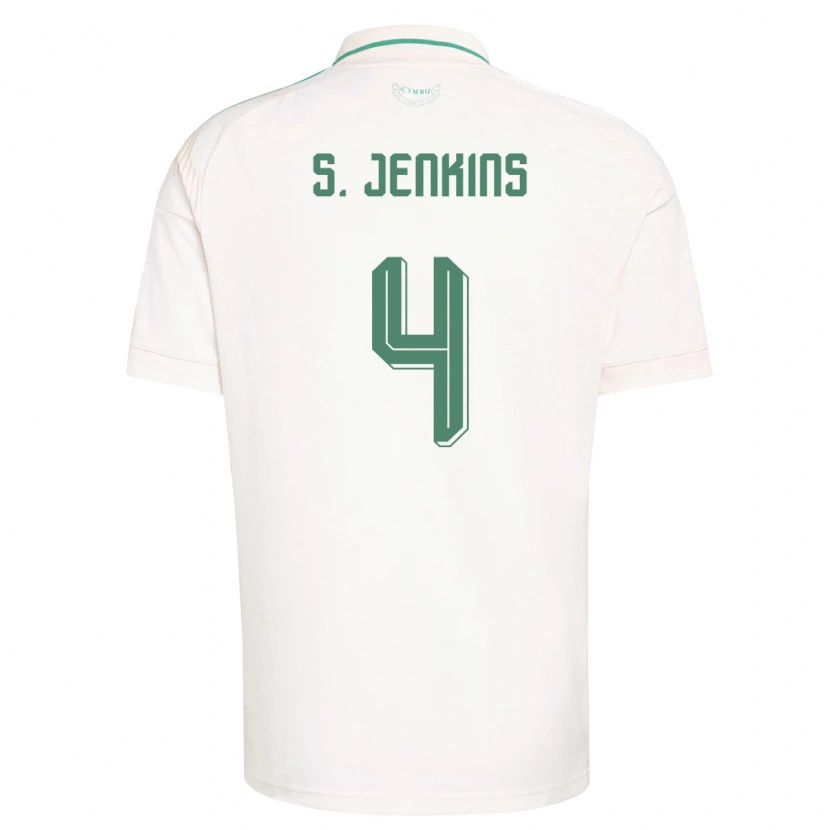 Danxen Dětské Wales Shaunna Jenkins #4 Bílá Hnědá Zelená Daleko Hráčské Dresy 26-28 Dres