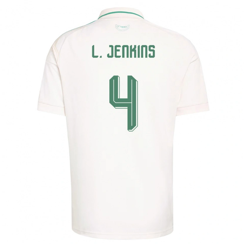 Danxen Dětské Wales Lee Jenkins #4 Bílá Hnědá Zelená Daleko Hráčské Dresy 26-28 Dres