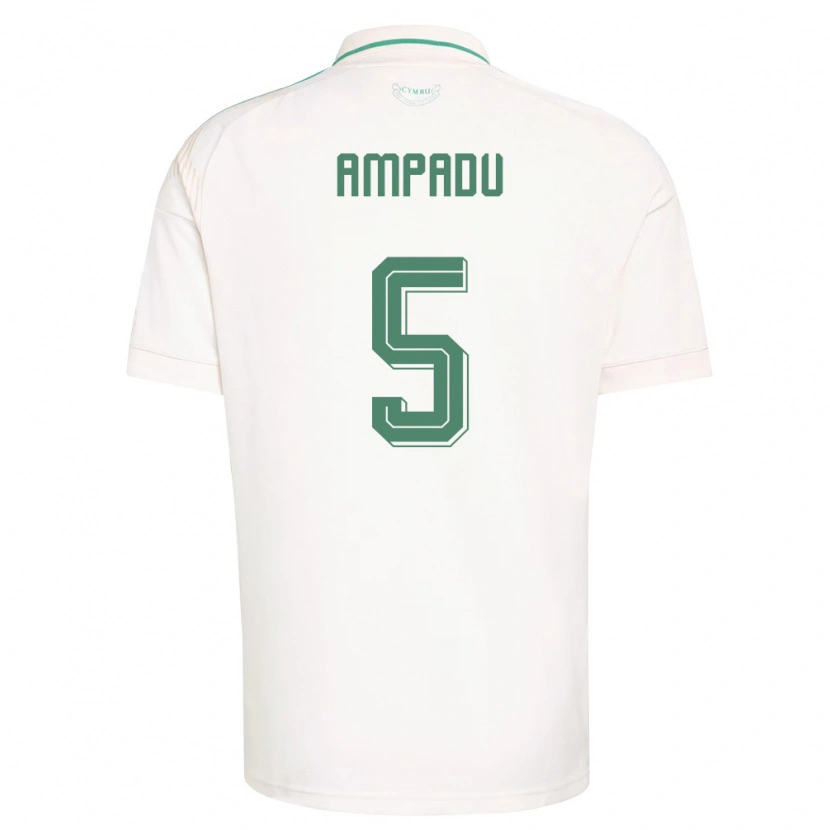 Danxen Dětské Wales Ethan Ampadu #5 Bílá Hnědá Zelená Daleko Hráčské Dresy 26-28 Dres