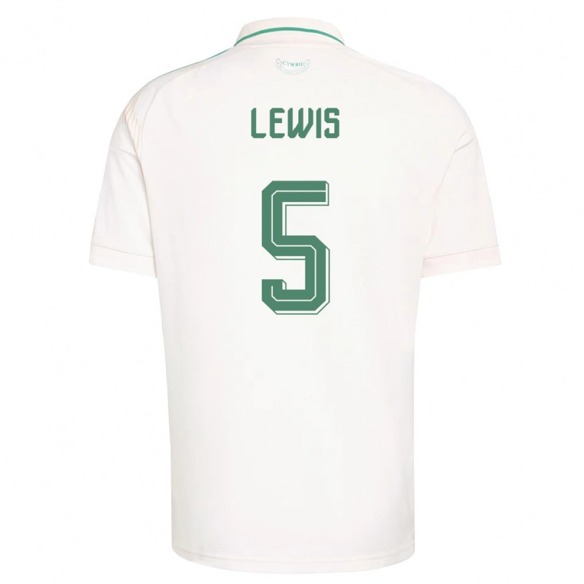 Danxen Dětské Wales Emlyn Lewis #5 Bílá Hnědá Zelená Daleko Hráčské Dresy 26-28 Dres