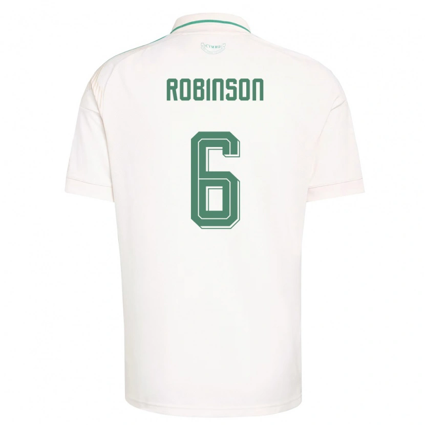 Danxen Dětské Wales Milo Robinson #6 Bílá Hnědá Zelená Daleko Hráčské Dresy 26-28 Dres