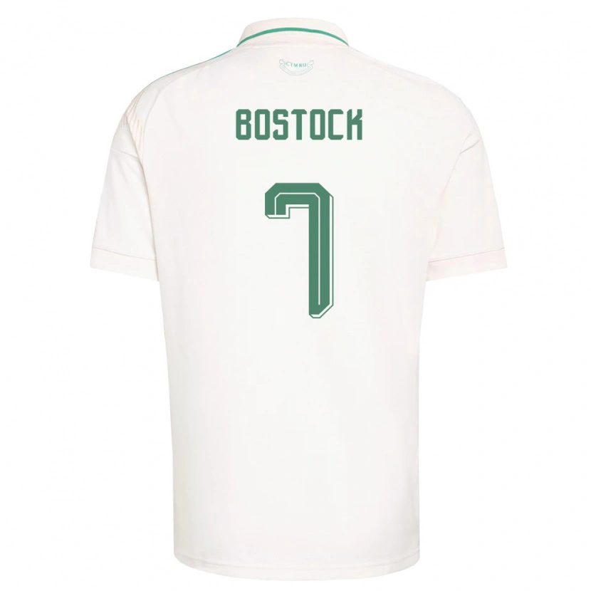 Danxen Dětské Wales Ollie Bostock #7 Bílá Hnědá Zelená Daleko Hráčské Dresy 26-28 Dres