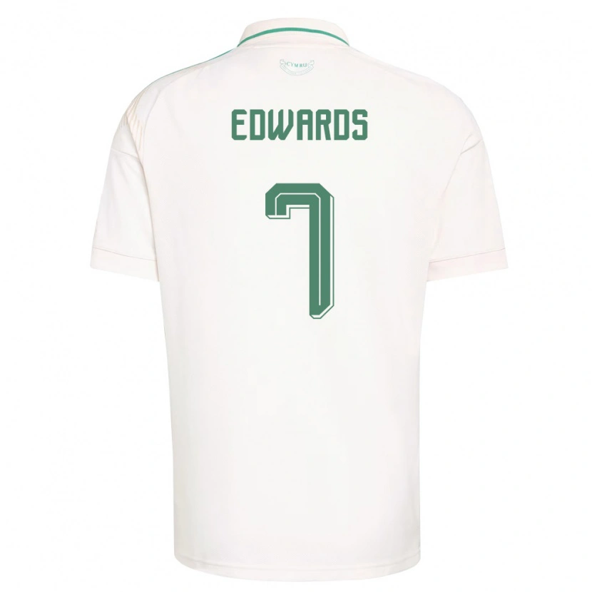 Danxen Dětské Wales Oliver Edwards #7 Bílá Hnědá Zelená Daleko Hráčské Dresy 26-28 Dres