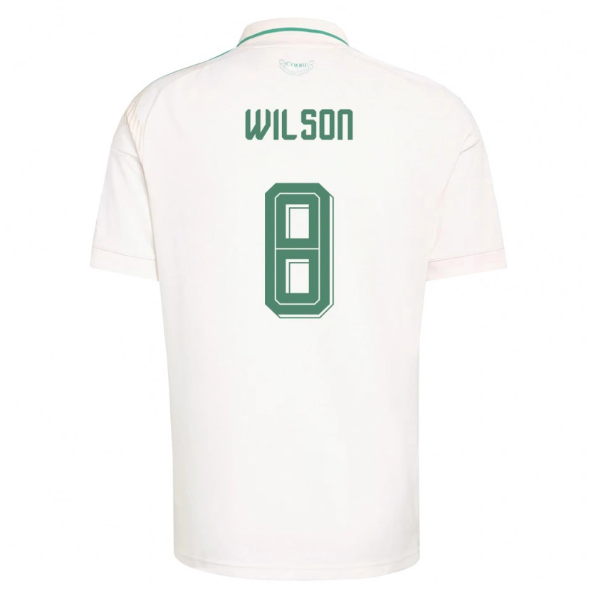 Danxen Dětské Wales Harry Wilson #8 Bílá Hnědá Zelená Daleko Hráčské Dresy 26-28 Dres