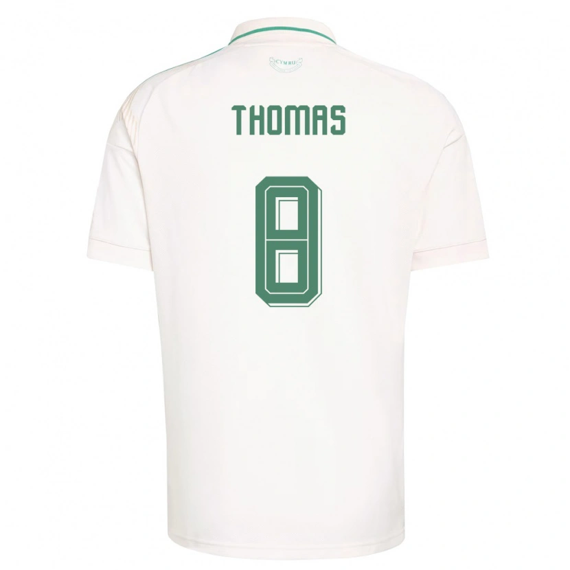 Danxen Dětské Wales Isaac Thomas #8 Bílá Hnědá Zelená Daleko Hráčské Dresy 26-28 Dres
