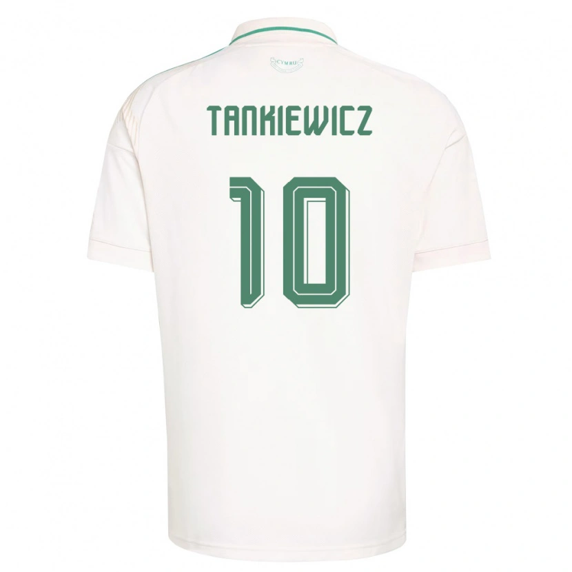 Danxen Dětské Wales Rob Tankiewicz #10 Bílá Hnědá Zelená Daleko Hráčské Dresy 26-28 Dres