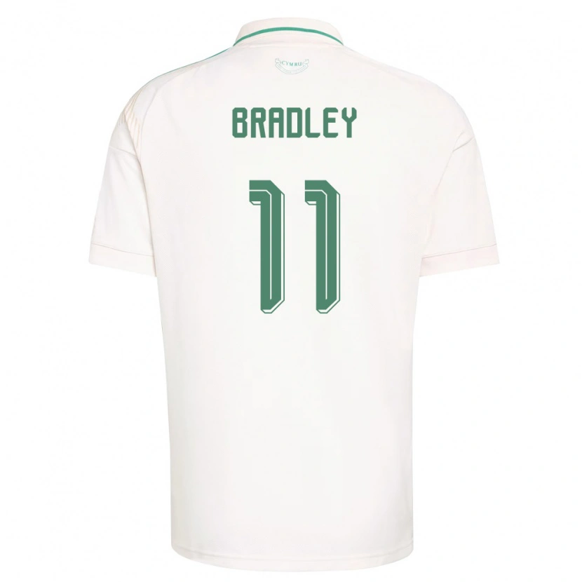 Danxen Dětské Wales Sion Bradley #11 Bílá Hnědá Zelená Daleko Hráčské Dresy 26-28 Dres