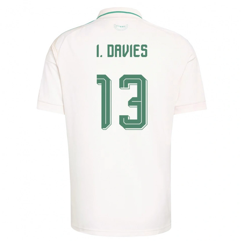 Danxen Dětské Wales Isaak Davies #13 Bílá Hnědá Zelená Daleko Hráčské Dresy 26-28 Dres