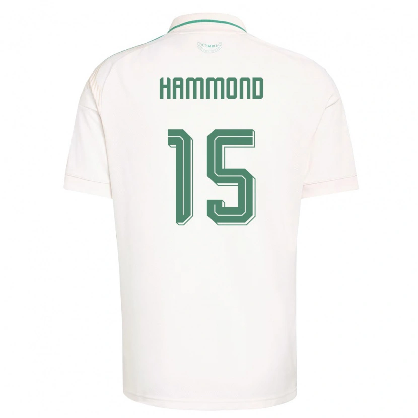 Danxen Dětské Wales Ben Hammond #15 Bílá Hnědá Zelená Daleko Hráčské Dresy 26-28 Dres