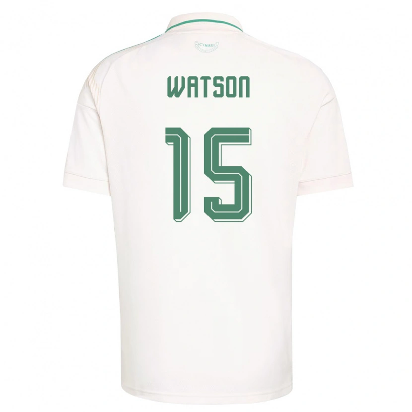 Danxen Dětské Wales Rhys Watson #15 Bílá Hnědá Zelená Daleko Hráčské Dresy 26-28 Dres