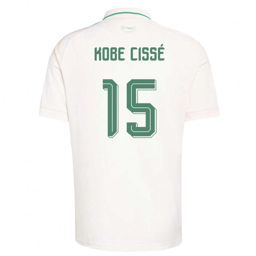 Danxen Dětské Wales Prince Kobe Cissé #15 Bílá Hnědá Zelená Daleko Hráčské Dresy 26-28 Dres