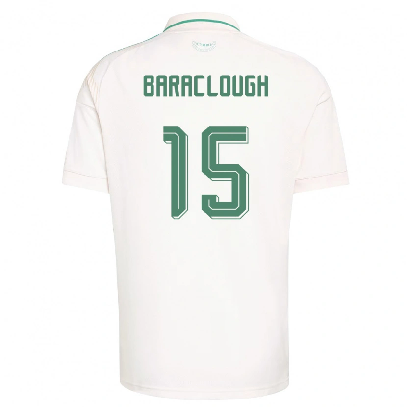 Danxen Dětské Wales Freddie Baraclough #15 Bílá Hnědá Zelená Daleko Hráčské Dresy 26-28 Dres