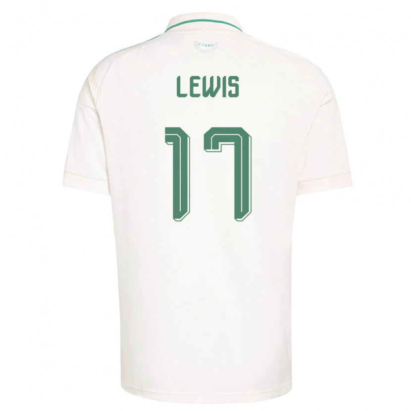 Danxen Dětské Wales Bobby Lewis #17 Bílá Hnědá Zelená Daleko Hráčské Dresy 26-28 Dres