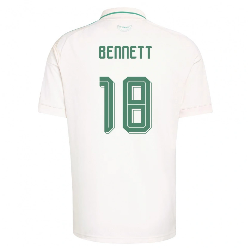 Danxen Dětské Wales Murphy Bennett #18 Bílá Hnědá Zelená Daleko Hráčské Dresy 26-28 Dres