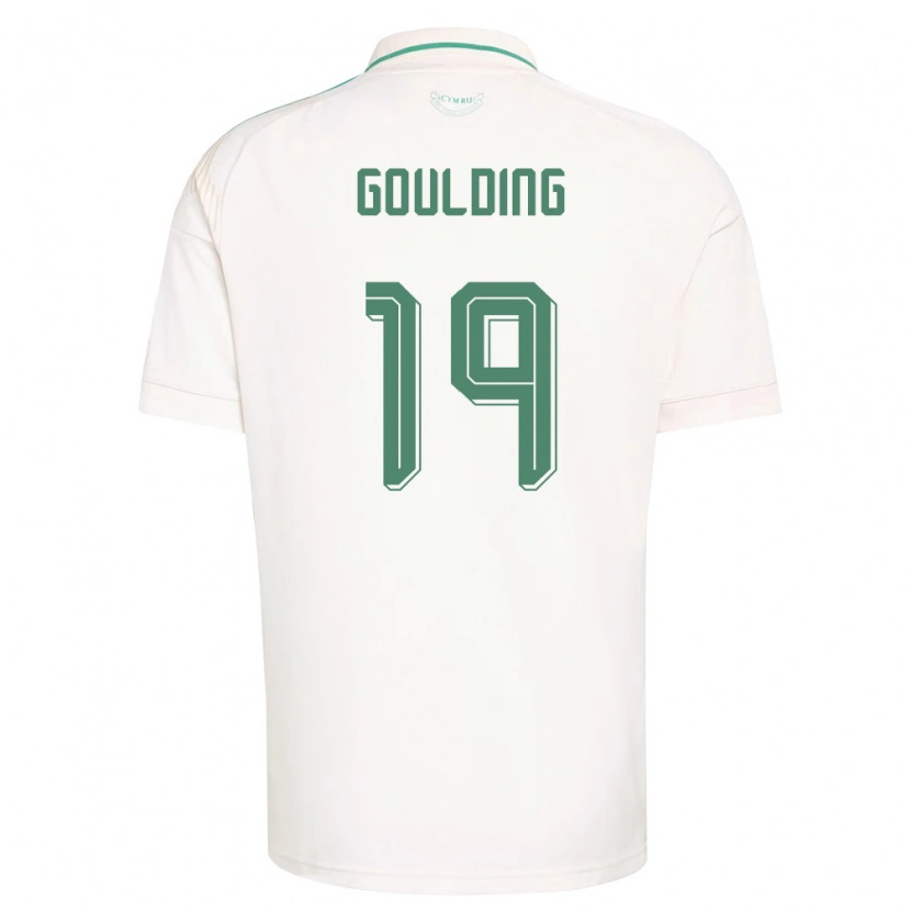 Danxen Dětské Wales Dan Goulding #19 Bílá Hnědá Zelená Daleko Hráčské Dresy 26-28 Dres