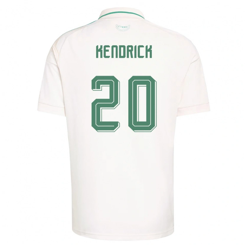 Danxen Dětské Wales Levi Kendrick #20 Bílá Hnědá Zelená Daleko Hráčské Dresy 26-28 Dres