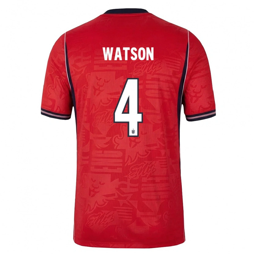 Danxen Dětské Anglie Reggie Watson #4 Červená Námořnická Bílá Daleko Hráčské Dresy 26-28 Dres
