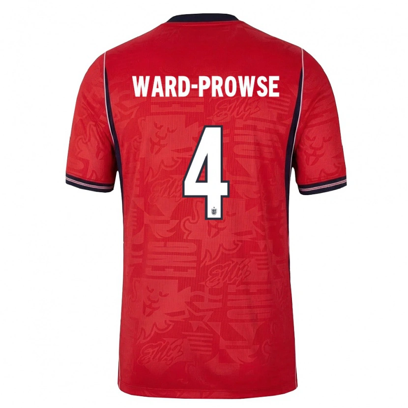 Danxen Dětské Anglie James Ward-Prowse #4 Červená Námořnická Bílá Daleko Hráčské Dresy 26-28 Dres