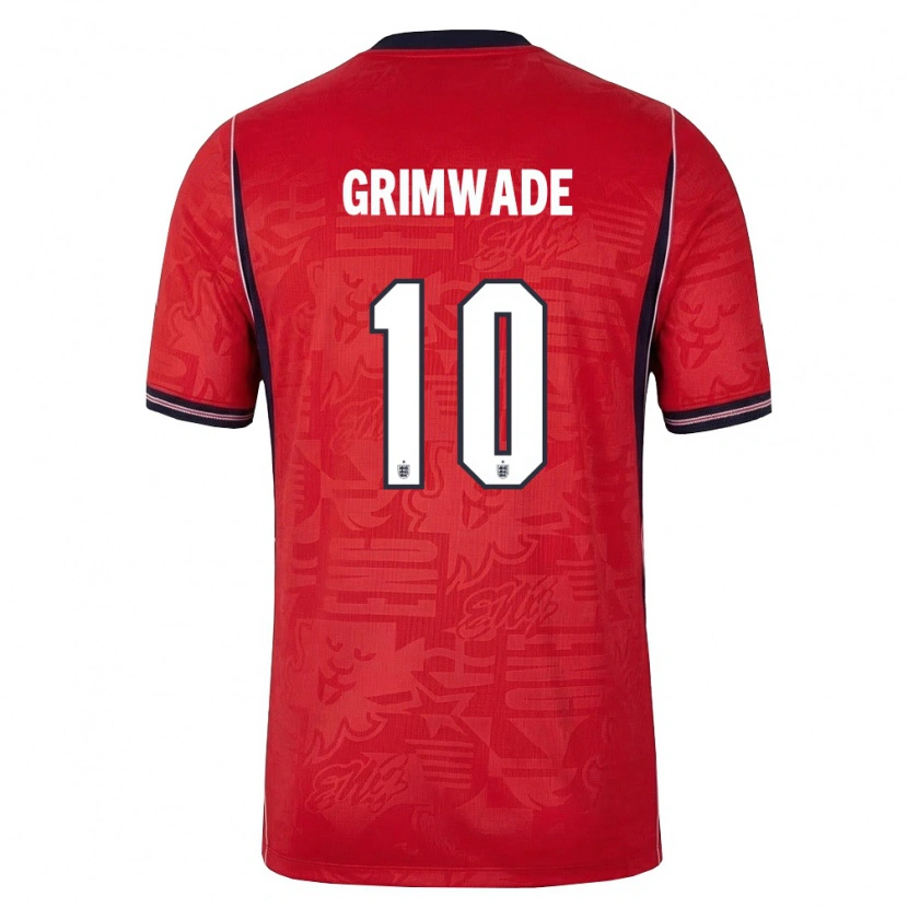 Danxen Dětské Anglie Heze Grimwade #10 Červená Námořnická Bílá Daleko Hráčské Dresy 26-28 Dres