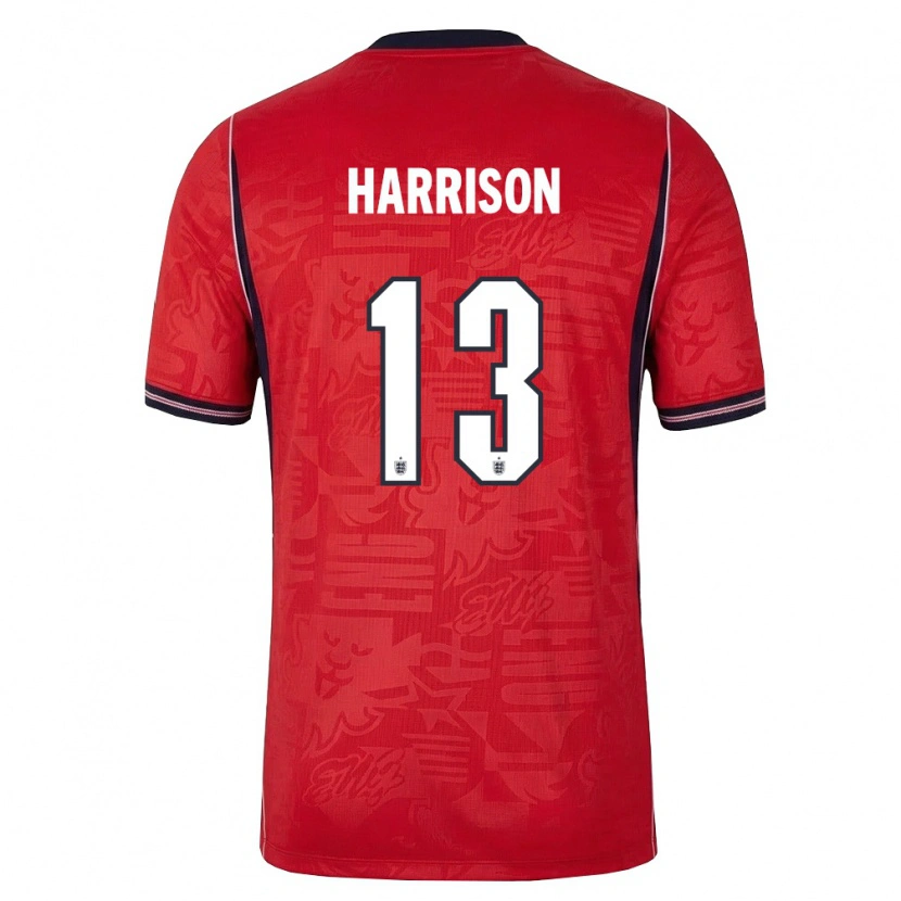 Danxen Dětské Anglie Elyh Harrison #13 Červená Námořnická Bílá Daleko Hráčské Dresy 26-28 Dres