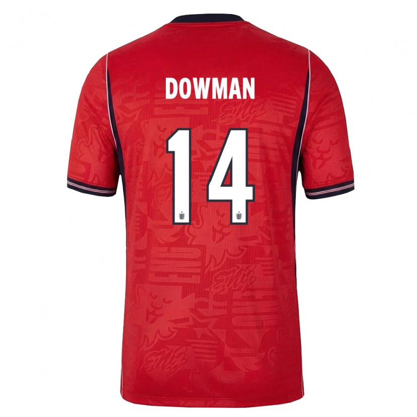 Danxen Dětské Anglie Max Dowman #14 Červená Námořnická Bílá Daleko Hráčské Dresy 26-28 Dres