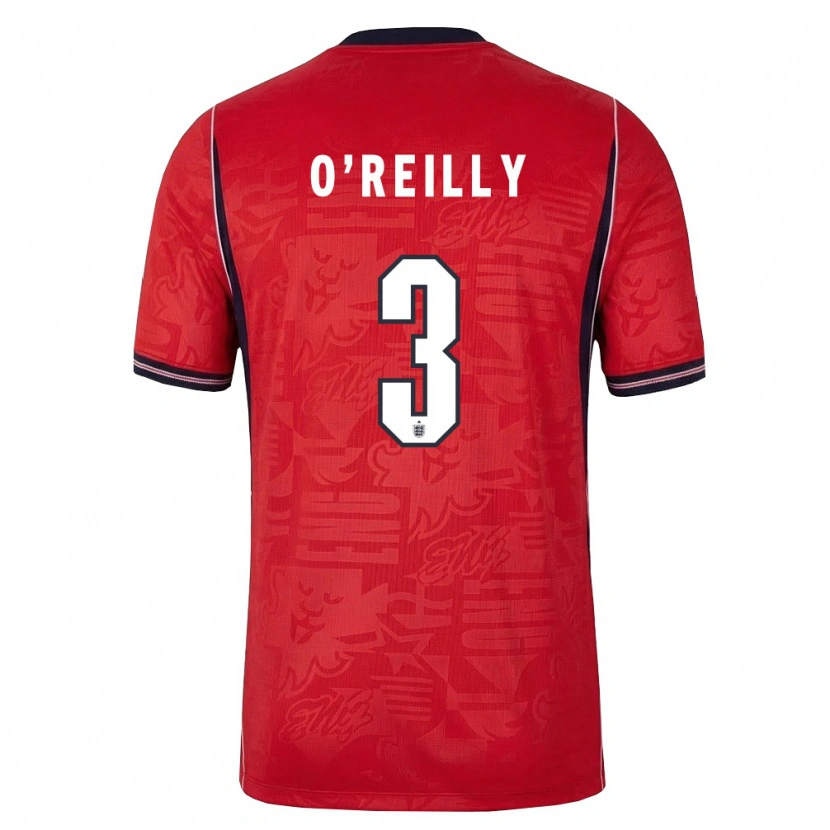 Danxen Dětské Anglie Nico O'reilly #3 Červená Námořnická Bílá Daleko Hráčské Dresy 26-28 Dres
