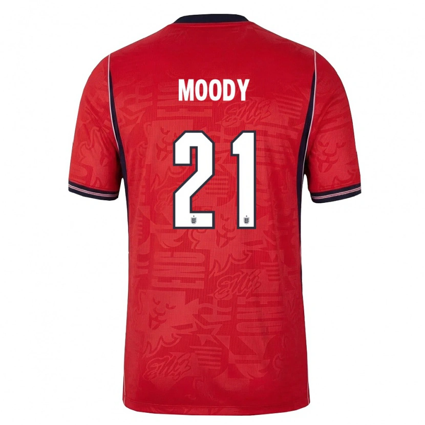 Danxen Dětské Anglie Dylan Moody #21 Červená Námořnická Bílá Daleko Hráčské Dresy 26-28 Dres