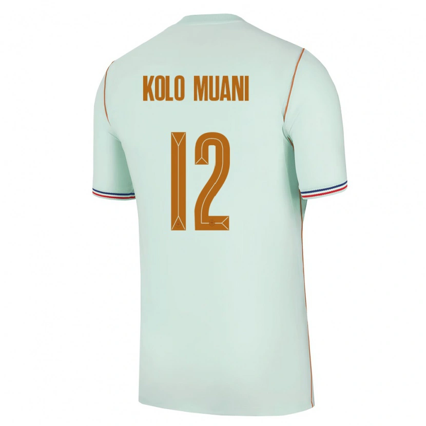 Danxen Dětské Francie Randal Kolo Muani #12 Zelená Zlatá Daleko Hráčské Dresy 26-28 Dres